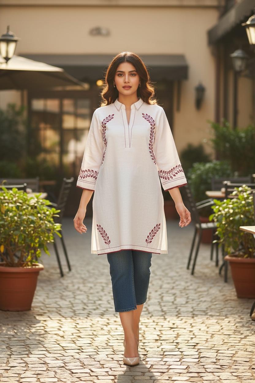 🎀 Everyday Bloom Floral Cotton Kurti – Fresh & Effortlessly Chic