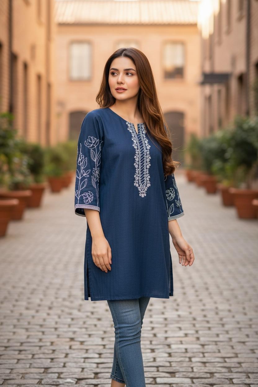 🎀 Everyday Bloom Floral Cotton Kurti – Fresh & Effortlessly Chic