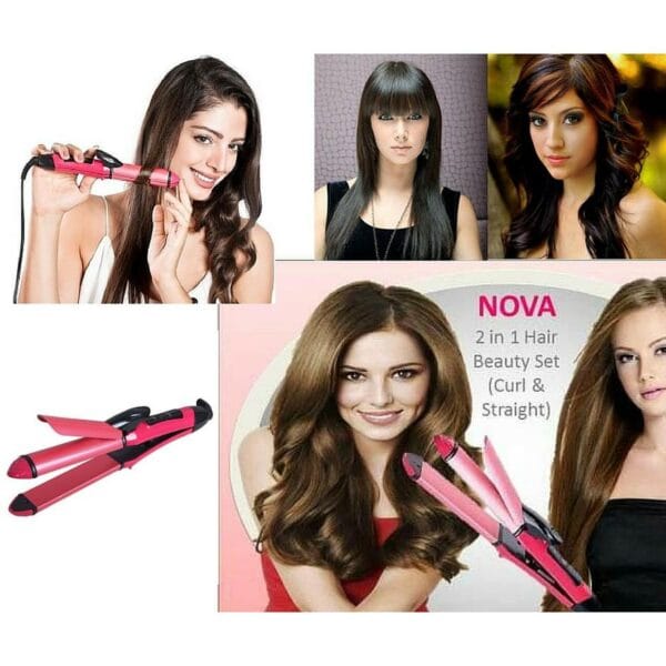 Nova 2 In 1 Hair Curler And Straightener