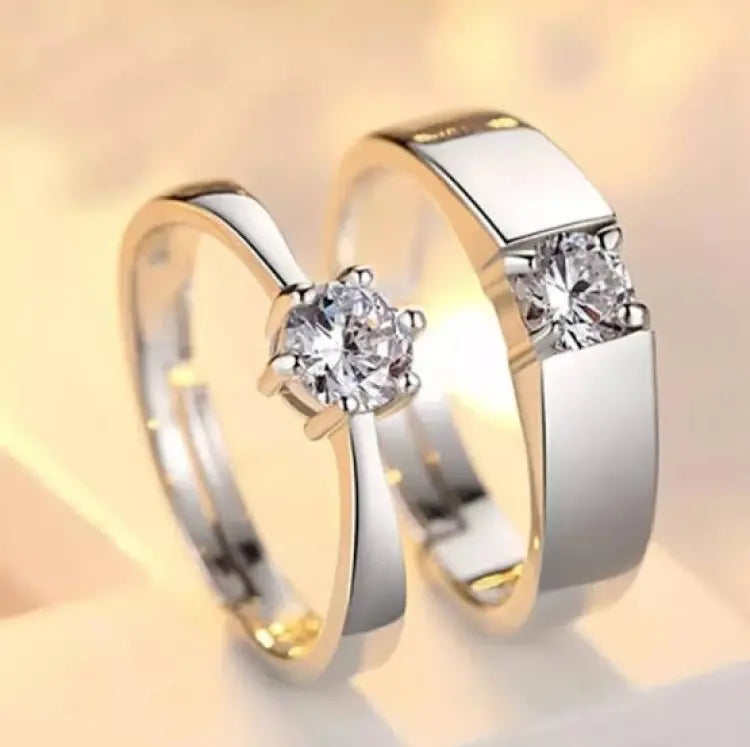 Couple Rings For Men Women CZ Stone Trendy Wedding Lovers' Ring