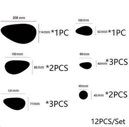 Pebbles Acrylic Mirror Stickers Wall Decorations (12pc)