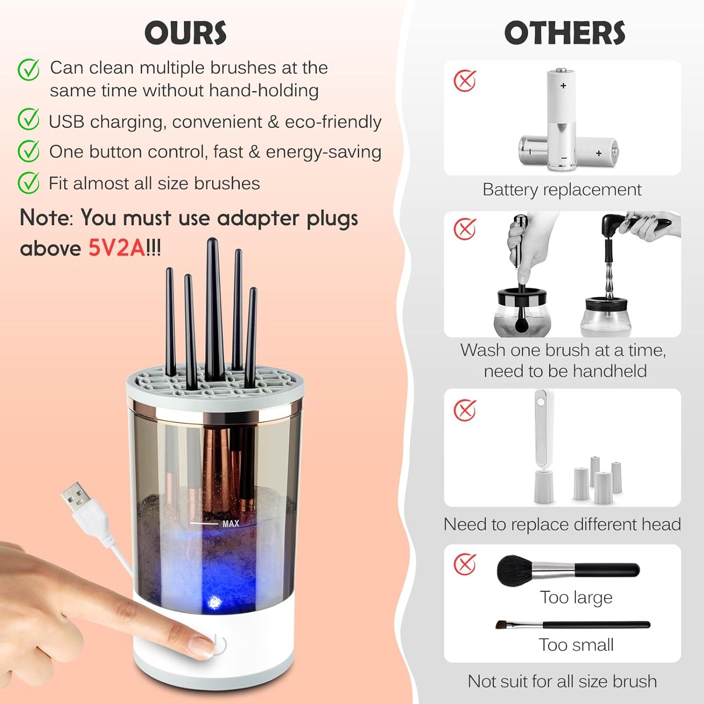 AUTOMATIC COSMETIC BRUSH CLEANER