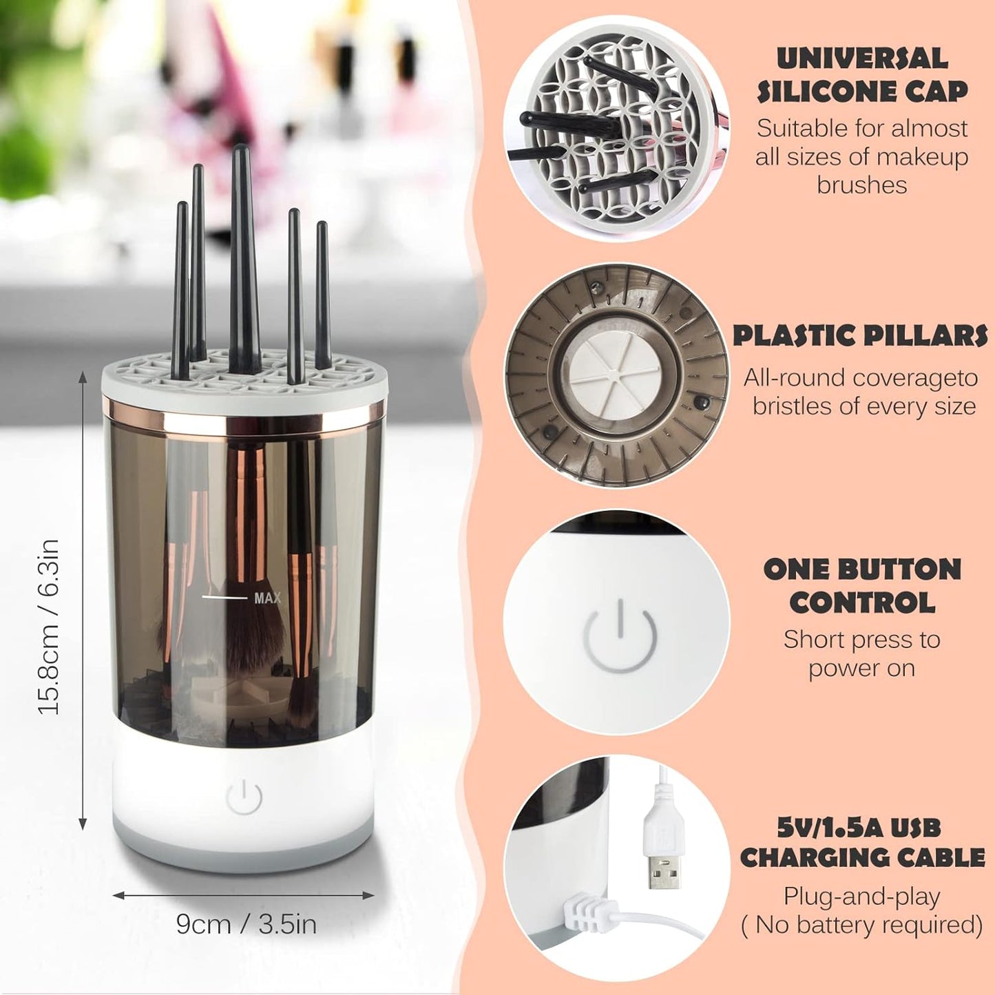 AUTOMATIC COSMETIC BRUSH CLEANER