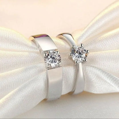 Couple Rings For Men Women CZ Stone Trendy Wedding Lovers' Ring