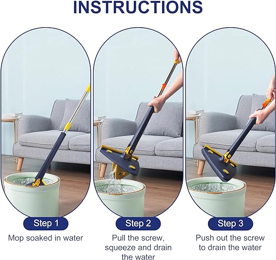 360° Rotatable Triangular Water Cleaning Mop