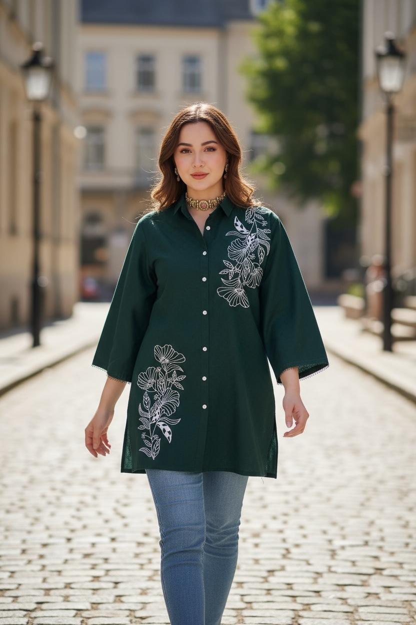 🎀 Everyday Bloom Floral Cotton Kurti – Fresh & Effortlessly Chic