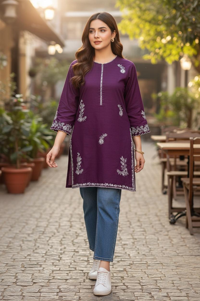 🎀 Everyday Bloom Floral Cotton Kurti – Fresh & Effortlessly Chic