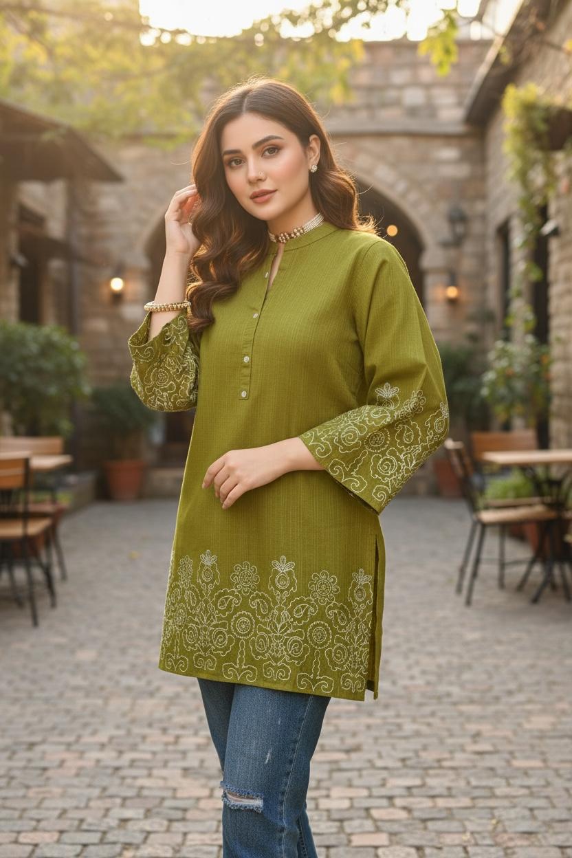🎀 Everyday Bloom Floral Cotton Kurti – Fresh & Effortlessly Chic