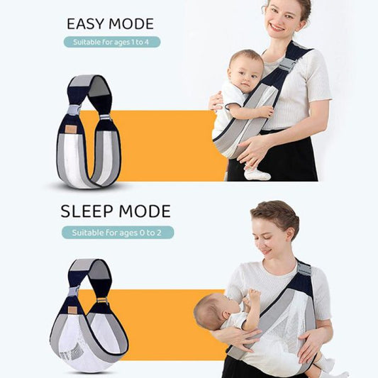Baby Carrier, Ergonomic Baby Strap One Shoulder Labor-saving Polyester Baby Half Wrapped Sling