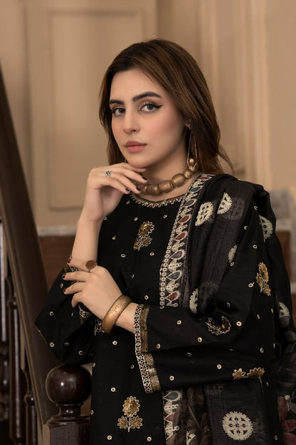 Olive Bloom | Premium 3-Piece Stitched Suit | Festive Embroidered Wear Pakistan