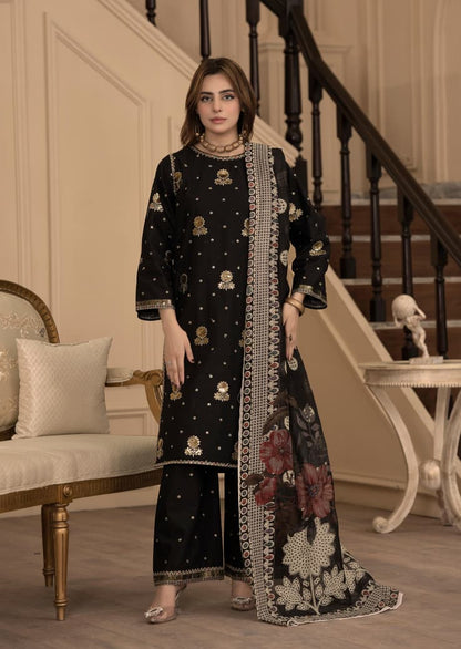 Olive Bloom | Premium 3-Piece Stitched Suit | Festive Embroidered Wear Pakistan