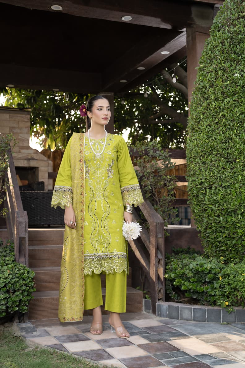 Sapphire Muse | Luxury Embroidered 3-Piece Stitched Suit | Elegant Blue Pret Wear