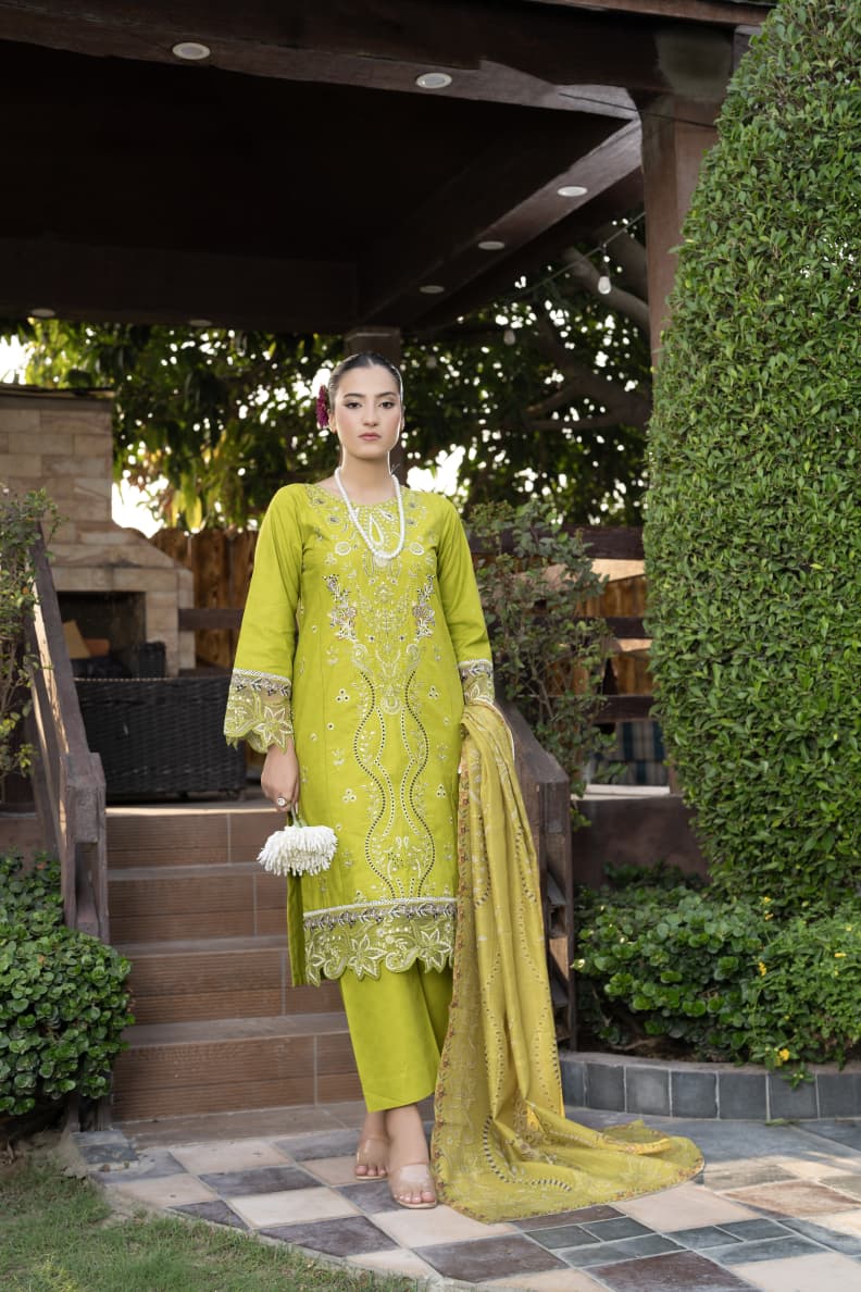 Sapphire Muse | Luxury Embroidered 3-Piece Stitched Suit | Elegant Blue Pret Wear