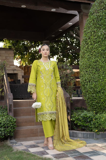 Sapphire Muse | Luxury Embroidered 3-Piece Stitched Suit | Elegant Blue Pret Wear