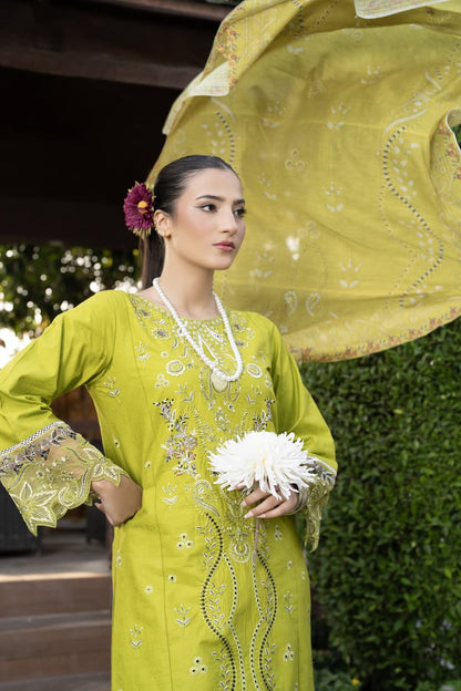 Sapphire Muse | Luxury Embroidered 3-Piece Stitched Suit | Elegant Blue Pret Wear