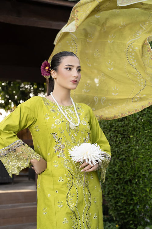 Sapphire Muse | Luxury Embroidered 3-Piece Stitched Suit | Elegant Blue Pret Wear
