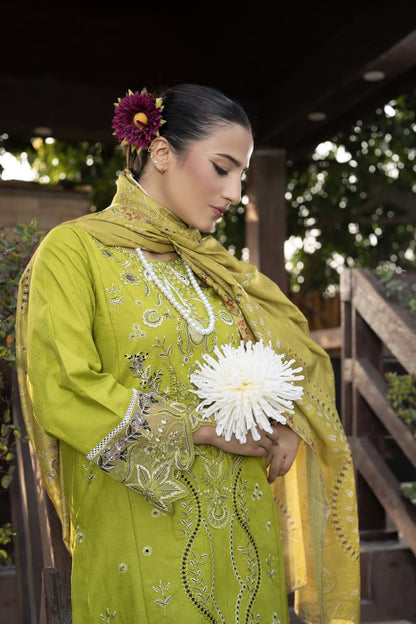 Sapphire Muse | Luxury Embroidered 3-Piece Stitched Suit | Elegant Blue Pret Wear