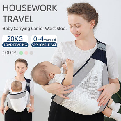 Baby Carrier, Ergonomic Baby Strap One Shoulder Labor-saving Polyester Baby Half Wrapped Sling