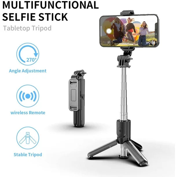 Multifunctional Portable Bluetooth Wireless Integrated Selfie Stick & Tripod