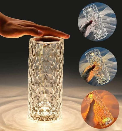 Rose Crystal Diamond Led Lamp - Rechargeable