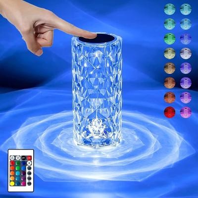 Rose Crystal Diamond Led Lamp - Rechargeable