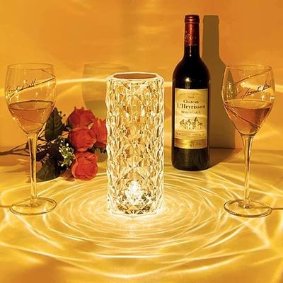 Rose Crystal Diamond Led Lamp - Rechargeable